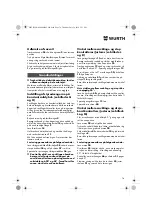 Preview for 76 page of Würth 0701 343 0 Translation Of The Original Operating Instructions