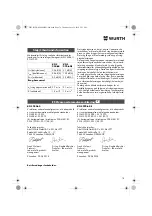 Preview for 78 page of Würth 0701 343 0 Translation Of The Original Operating Instructions