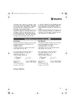 Preview for 102 page of Würth 0701 343 0 Translation Of The Original Operating Instructions