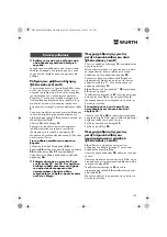 Preview for 109 page of Würth 0701 343 0 Translation Of The Original Operating Instructions