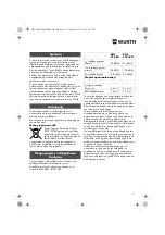 Preview for 111 page of Würth 0701 343 0 Translation Of The Original Operating Instructions