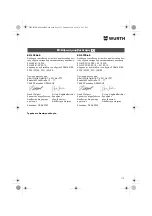 Preview for 112 page of Würth 0701 343 0 Translation Of The Original Operating Instructions