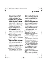 Preview for 114 page of Würth 0701 343 0 Translation Of The Original Operating Instructions