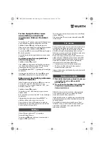 Preview for 119 page of Würth 0701 343 0 Translation Of The Original Operating Instructions