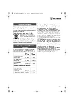 Preview for 130 page of Würth 0701 343 0 Translation Of The Original Operating Instructions