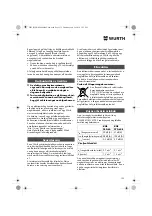 Preview for 139 page of Würth 0701 343 0 Translation Of The Original Operating Instructions