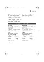 Preview for 140 page of Würth 0701 343 0 Translation Of The Original Operating Instructions