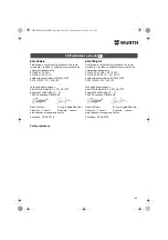 Preview for 149 page of Würth 0701 343 0 Translation Of The Original Operating Instructions