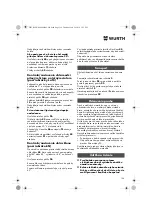 Preview for 156 page of Würth 0701 343 0 Translation Of The Original Operating Instructions