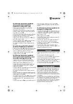 Preview for 165 page of Würth 0701 343 0 Translation Of The Original Operating Instructions