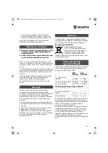 Preview for 166 page of Würth 0701 343 0 Translation Of The Original Operating Instructions