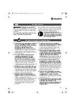 Preview for 168 page of Würth 0701 343 0 Translation Of The Original Operating Instructions