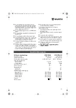 Preview for 170 page of Würth 0701 343 0 Translation Of The Original Operating Instructions