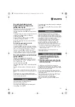 Preview for 174 page of Würth 0701 343 0 Translation Of The Original Operating Instructions