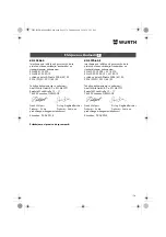 Preview for 176 page of Würth 0701 343 0 Translation Of The Original Operating Instructions