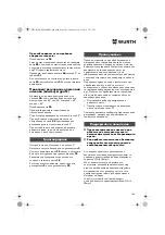 Preview for 184 page of Würth 0701 343 0 Translation Of The Original Operating Instructions