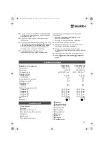 Preview for 189 page of Würth 0701 343 0 Translation Of The Original Operating Instructions