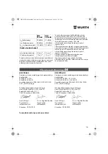 Preview for 194 page of Würth 0701 343 0 Translation Of The Original Operating Instructions