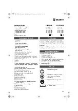 Preview for 206 page of Würth 0701 343 0 Translation Of The Original Operating Instructions