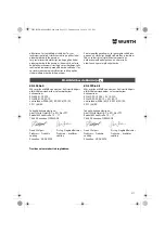 Preview for 211 page of Würth 0701 343 0 Translation Of The Original Operating Instructions