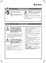 Preview for 31 page of Würth 0702 048 100 Translation Of The Original Operating Instructions