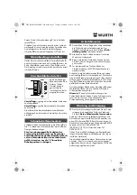 Preview for 5 page of Würth 0702 051 100 Operating Instructions Manual