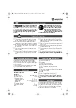 Preview for 10 page of Würth 0702 051 100 Operating Instructions Manual