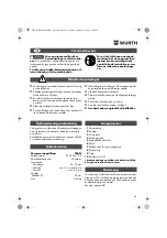 Preview for 34 page of Würth 0702 051 100 Operating Instructions Manual