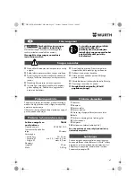 Preview for 67 page of Würth 0702 051 100 Operating Instructions Manual