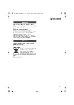 Preview for 69 page of Würth 0702 051 100 Operating Instructions Manual