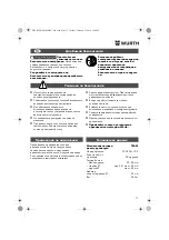 Preview for 73 page of Würth 0702 051 100 Operating Instructions Manual