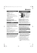 Preview for 74 page of Würth 0702 051 100 Operating Instructions Manual