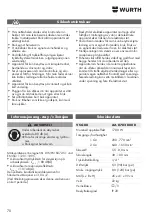 Preview for 70 page of Würth 0702 080 0 Translation Of The Original Operating Instructions