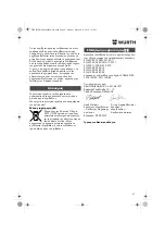 Предварительный просмотр 47 страницы Würth 0702 124 0 Translation Of The Original Operating Instructions