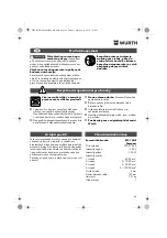 Preview for 60 page of Würth 0702 124 0 Translation Of The Original Operating Instructions