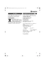 Предварительный просмотр 66 страницы Würth 0702 124 0 Translation Of The Original Operating Instructions