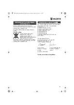 Предварительный просмотр 89 страницы Würth 0702 124 0 Translation Of The Original Operating Instructions