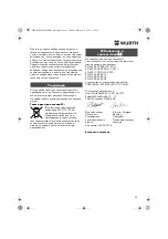 Предварительный просмотр 93 страницы Würth 0702 124 0 Translation Of The Original Operating Instructions