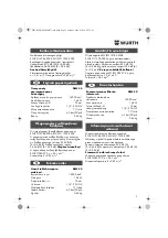 Preview for 5 page of Würth 0703 222 X Translation Of The Original Operating Instructions