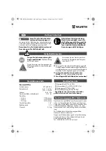 Предварительный просмотр 4 страницы Würth 071455 205 Translation Of The Original Operating Instructions