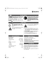 Предварительный просмотр 8 страницы Würth 071455 205 Translation Of The Original Operating Instructions