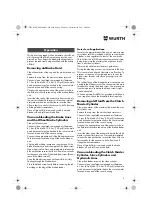 Предварительный просмотр 9 страницы Würth 071455 205 Translation Of The Original Operating Instructions