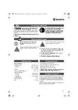 Предварительный просмотр 36 страницы Würth 071455 205 Translation Of The Original Operating Instructions