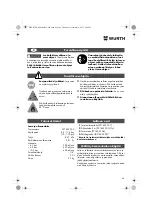 Предварительный просмотр 40 страницы Würth 071455 205 Translation Of The Original Operating Instructions