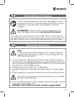 Предварительный просмотр 19 страницы Würth 0715 53 790 Translation Of The Original Operating Instructions