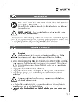 Предварительный просмотр 179 страницы Würth 0715 53 790 Translation Of The Original Operating Instructions