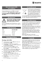 Preview for 6 page of Würth 0715 93 000 Operating Instructions Manual