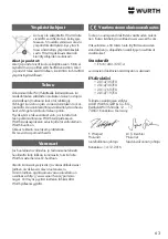 Preview for 63 page of Würth 071553165 Translation Of The Original Operating Instructions