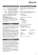 Preview for 93 page of Würth 071553165 Translation Of The Original Operating Instructions