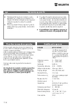 Preview for 114 page of Würth 071553165 Translation Of The Original Operating Instructions